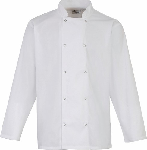 Premier PR665 Long Sleeve Press Stud Chef's Jacket